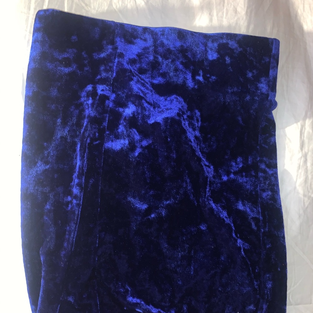 Forever 21 Blue Velvet Pencil Skirt